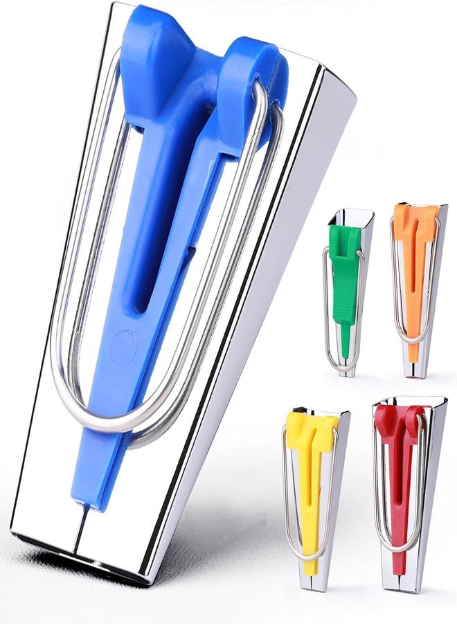 GEMSY مجموعة أدوات صنع شريط الحواف المائل من Gemsy بخمسة أحجام - 1/4 بوصة، 3/8 بوصة، 1/2 بوصة، 3/4 بوصة، 1 بوصة، مع أدلة معدنية للخياطة اليدوية وتغليف الأقمشة - Image 1